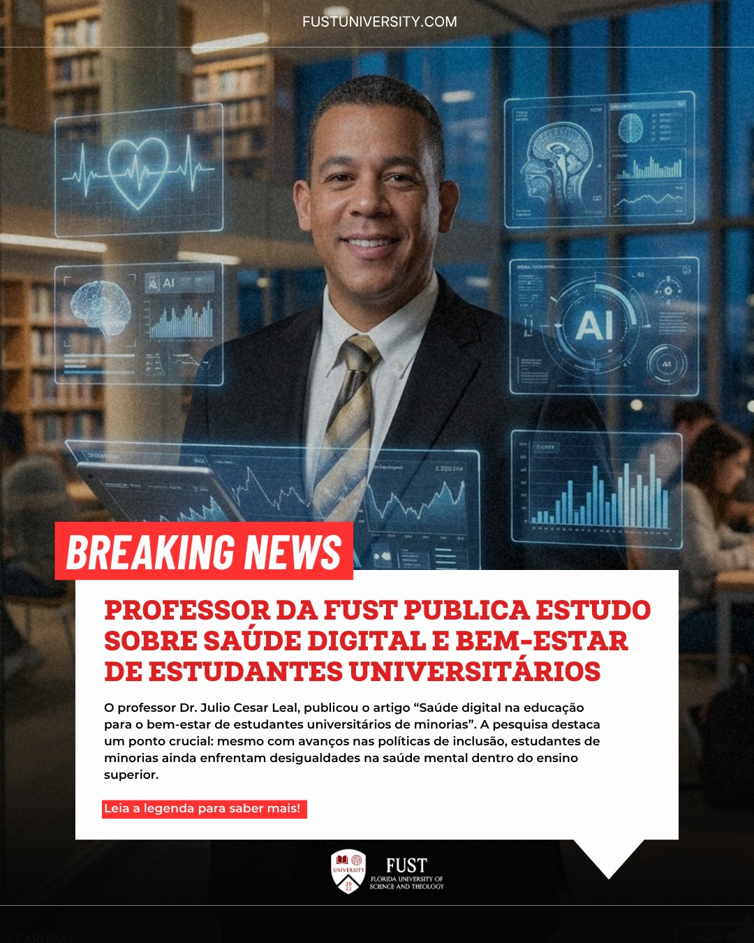 Professor da FUST publica estudo sobre saúde digital